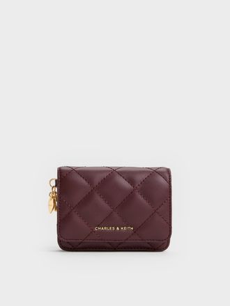 Charles & Keith Arrietty Quilted Bow-Heart Charm Small Wallet