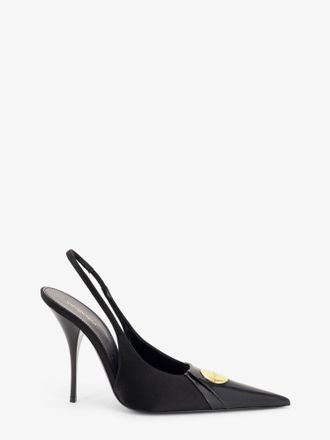 Saint Laurent D&eacute;collet&eacute; Louis in vernice con targhetta logo - SAINT LAURENT - gender_Woman