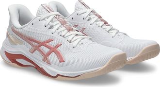 Asics Netburner Ballistic FF 4 Womens Shoes White/Rose Rouge : 10.5 B - Medium, Synthetic