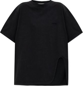The Attico Asymmetrisch Oversized T-Shirt - Dames - T-shirts - Zwart - XS - Katoen - Tops