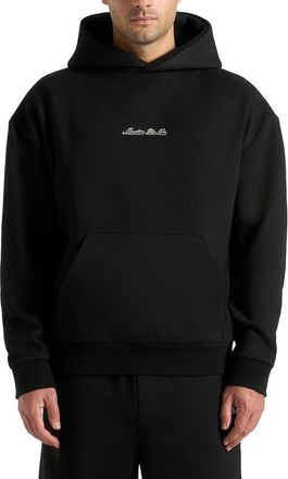 Mani&egrave;re De Voir Unisex Signature Relaxed Fit Hoodie in Black at Nordstrom, Size Xx-Small