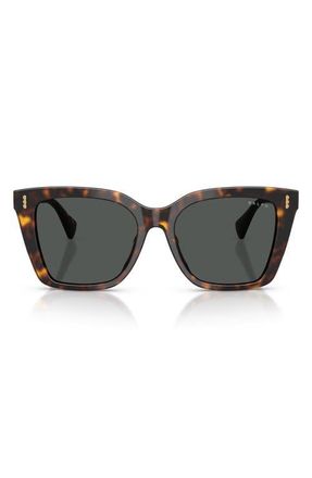 Ralph Lauren 53mm Square Sunglasses in Shiny Dark Havana /Grey at Nordstrom