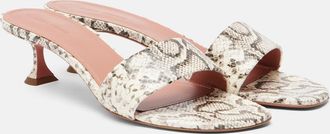 Amina Muaddi Andreea snake-print leather mules