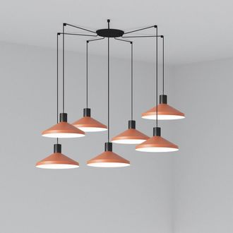 Faro Barcelona Faro Kombo - L&aacute;mpara De Techo Colgante Cluster Naranja, E27