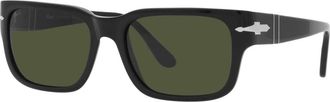 Persol Zwart/Groene Zonnebril - Heren - Zonnebrillen - Zwart - 58 MM - Accessoires