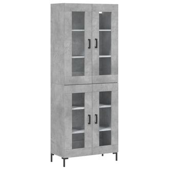 vidaXL Vidaxl - Aparador Alto Madera Contrachapada Gris Hormig&oacute;n 69,5x34x180 Cm
