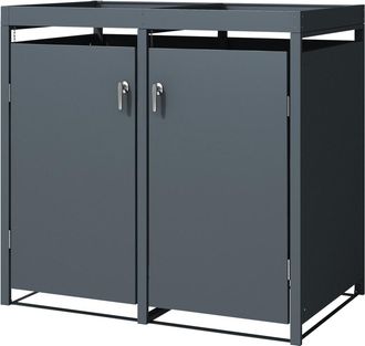 ML Design Cobertizo de exterior para 2 cubos basura 132 x 80 x 124 cm antracita