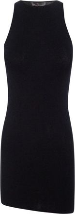 Cortana Boot-Neck Ribgebreide Top met Asymmetrische Zoom - Dames - Tops zonder mouwen - Blauw - XS - Katoen - Tops