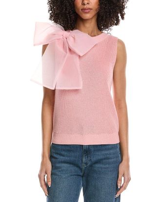 Shelli Segal Laundry By Shelli Segal Organza Bow Sweater Vest