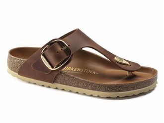 Birkenstock Womens Gizeh Big Buckle Sandal In Cognac