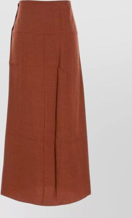 Le Kasha linen high-rise midi skirt