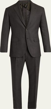 Brioni Mens Wool and Silk Sharkskin Two-Piece Suit