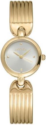 Ettika Ribbed Quartz Bracelet Watch, 24mm x 33.5mm in Vanilla And Gold at Nordstrom Rack