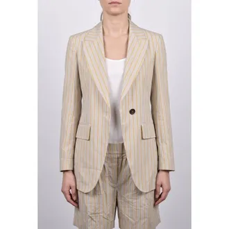 Brunello Cucinelli Beige Striped Linen Suit, Brand Size 36 (US Size 2)