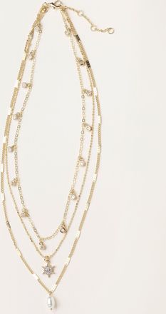 Fat Face FatFace Gold Tone Layered Sparkle Necklace