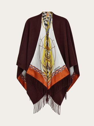 Ferragamo Women Reversible hood with Rooster print Brown