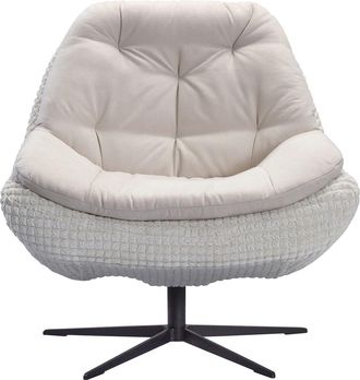 Exxpo Sofa Fashion Drehsessel »Dim, Loungesessel im Materialmix, Design und Komfort, Solitärmöbel« Drehsessel bequem gepolstert mit elegantem Metall-Sternfuss