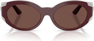 Versace 55mm Oval Sunglasses in Dark Red /Black Chocolate at Nordstrom