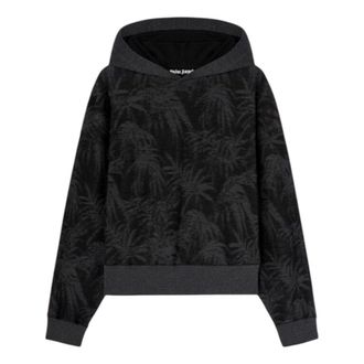 Palm Angels Palms Curved Logo Hoodie Gray PMBB169S25FAB0011009