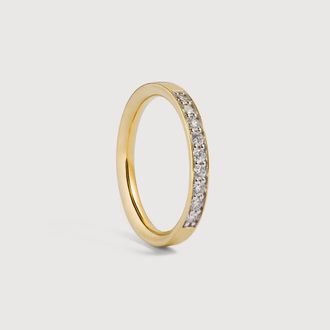 Monica Vinader Gold Essential Pav&eacute; Diamond Ring Lab Grown Diamond