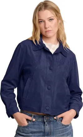 Kocca Jassen, Dames, Blauw, XS, Leer, Dulcine Jacket