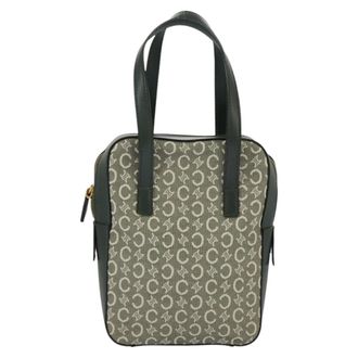 Celine C Macadam Handbag Canvas Gray Canvas Handbag (Pre-Owned)