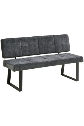 MID.YOU Mid.you Sitzbank, Dunkelgrau, Metall, Textil, 140x85x56.5 cm, Esszimmer, B&auml;nke, Sitzb&auml;nke