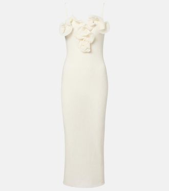 Magda Butrym Floral-appliqué crêpe midi dress