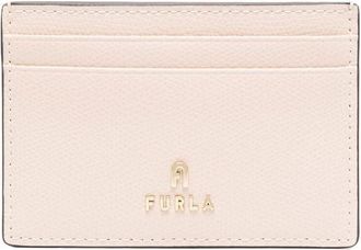 Furla leather logo lettering cardholder - women - Calf Leather - One Size - Neutrals