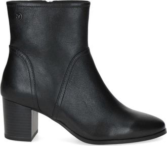 Caprice Enkellaarsjes - Dames - Laarzen met Hak - Zwart - 39 EU - Leer - Schoenen