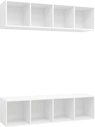 vidaXL Vidaxl - Muebles De Sal&oacute;n De Pared 2 Uds Madera Ingenier&iacute;a Blanco