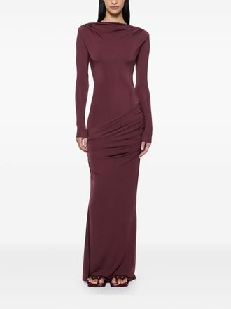 Paris Georgia draped maxi dress - women - Fabric - M - Red