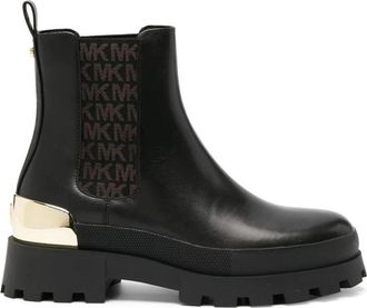 Michael Kors Rowan Enkellaarzen - Dames - Chelseaboots - Zwart - 40 EU - Leer - Schoenen
