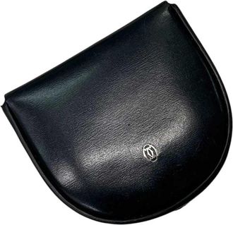 Cartier Black Leather Coin Purse/Coin Case (Pre-Owned)