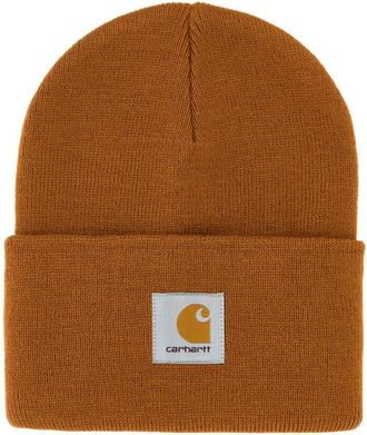 Carhartt Work in Progress Brown Logo Beanie Cap
