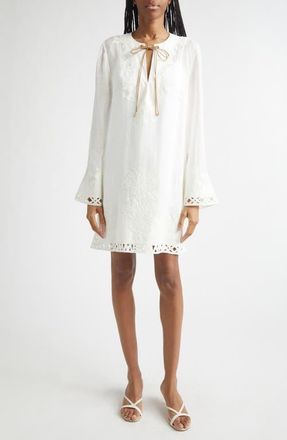 Zimmermann Indra Embroidered Tunic Dress in Ivory at Nordstrom, Size 3