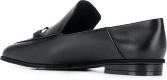 Ferragamo Square-Toe Leather Loafer - Black