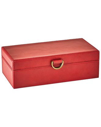 Global Views Marbled Leather D Ring Box