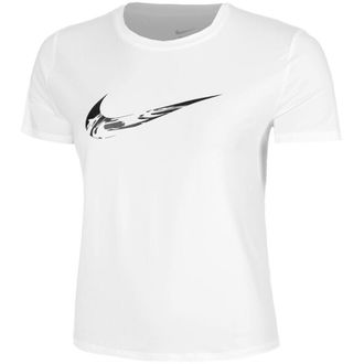 Nike Dri-fit One Swoosh Hardloopshirt In Wit