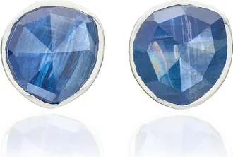 Monica Vinader Sterling Silver Siren Gemstone Stud Earrings Kyanite