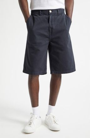 Palmes Coarse Cotton Twill Shorts in Black at Nordstrom, Size 32 Us