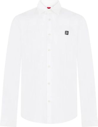 HUGO BOSS Ermo Slim Shirt - Heren - Zakelijke Overhemden - Wit - XL - Katoen - Overhemden
