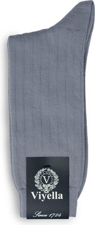 Viyella Mens Wool Short Ribbed Sock, Blue, 6-11