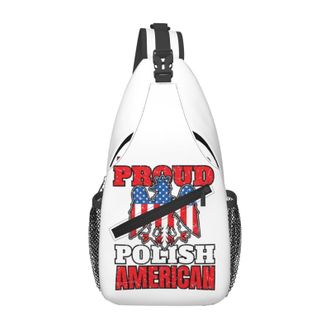 Generic Proud Polish Poland Polska American Shoulder Bag Breathable Crossbody Bag Trendy Sling Backpack For Traveling Runner Outdoors