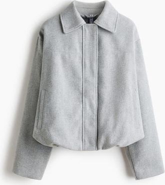 H&M Collared Bomber Jacket in Gray at Nordstrom, Size Xx-Large