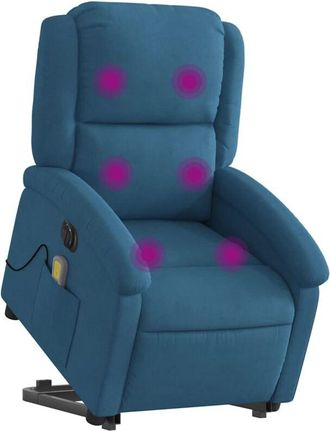 vidaXL Vidaxl - Sill&oacute;n Reclinable De Masaje El&eacute;ctrico Elevable Terciopelo Azul