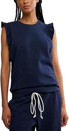 Free People Movement Flutter Tank Top Womens Workout Midnight Navy : SM (Womens 4-6), Cotton/Elastane