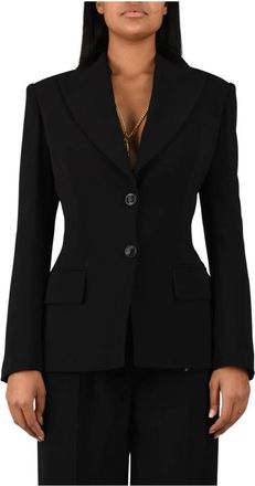 Elisabetta Franchi Blazer sfiancato con lacci sul retro - - Jackets - Donna - Nero - 2XL