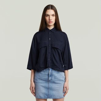 G-Star Womens G-Star RAW Boxy Shirt - Navy Viscose - Size X-Small