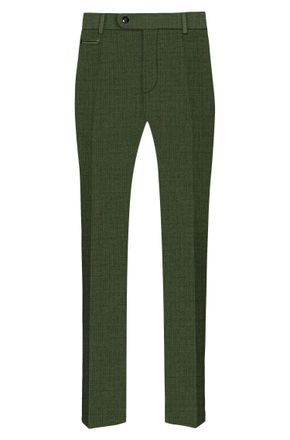 HUGO BOSS Mens H-Genius Slim-Fit Trousers in Green Wool (archived) - Size 34W/32L